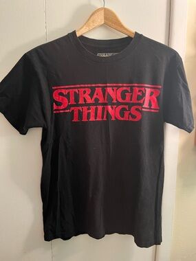 Stranger Things Black & Red Logo Short Sleeve Tee